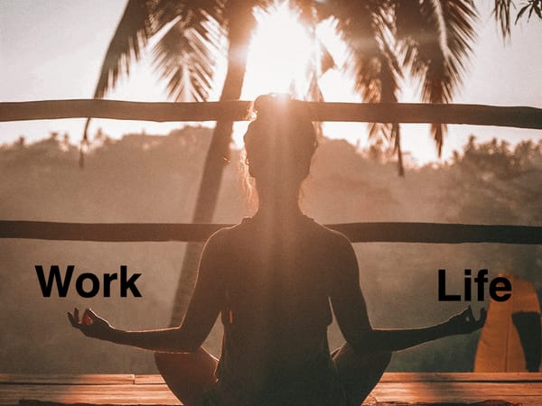 A woman sits and tries to find balance.